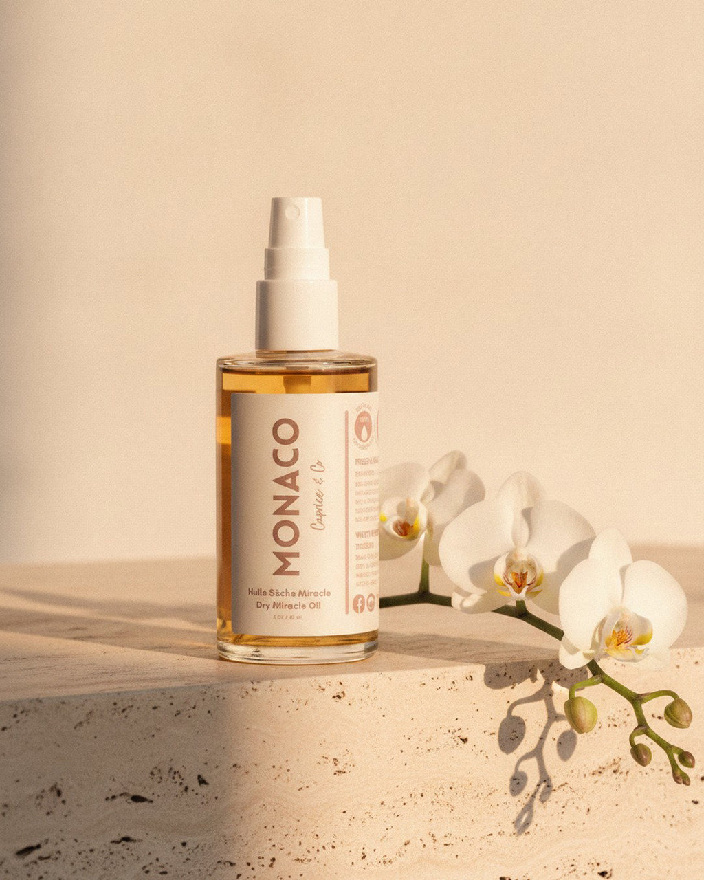 Monaco Dry Body Oil — White Freesia + Orchid
