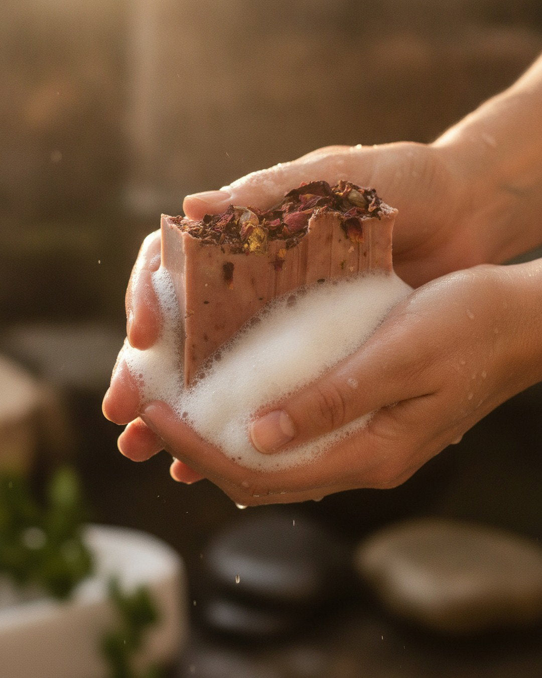 Rose Garden Cleansing Bar — Pink Clay + Rose Petals